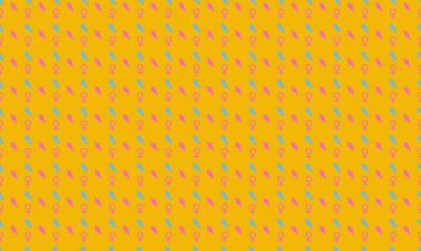 Farklı aksesuarlara sahip renkli arkaplan