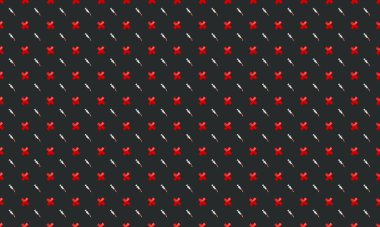 Farklı aksesuarlara sahip renkli arkaplan