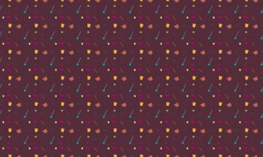 Farklı aksesuarlara sahip renkli arkaplan