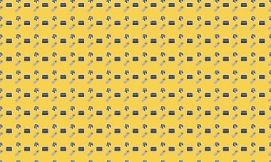 Farklı aksesuarlara sahip renkli arkaplan