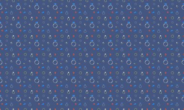 Farklı aksesuarlara sahip renkli arkaplan