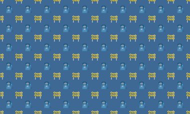 Farklı aksesuarlara sahip renkli arkaplan