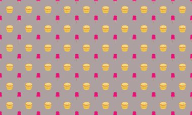 Farklı aksesuarlara sahip renkli arkaplan