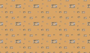 Farklı aksesuarlara sahip renkli arkaplan