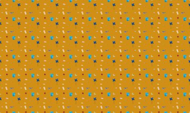 Farklı aksesuarlara sahip renkli arkaplan