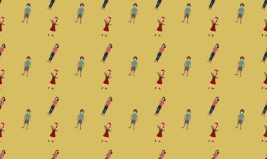 Farklı aksesuarlara sahip renkli arkaplan