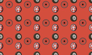 Farklı aksesuarlara sahip renkli arkaplan