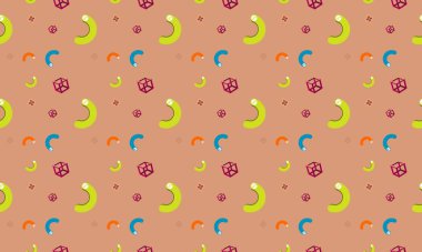 Farklı aksesuarlara sahip renkli arkaplan