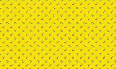 Farklı aksesuarlara sahip renkli arkaplan