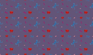 Farklı aksesuarlara sahip renkli arkaplan