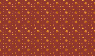 Farklı aksesuarlara sahip renkli arkaplan