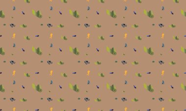 Farklı aksesuarlara sahip renkli arkaplan