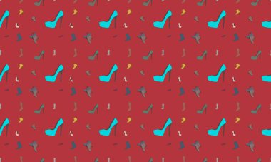 Farklı aksesuarlara sahip renkli arkaplan