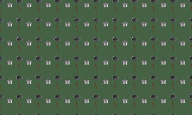 Farklı aksesuarlara sahip renkli arkaplan