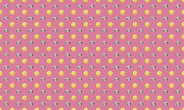 Farklı aksesuarlara sahip renkli arkaplan