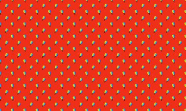 Farklı aksesuarlara sahip renkli arkaplan