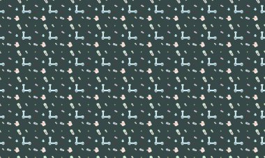 Farklı aksesuarlara sahip renkli arkaplan