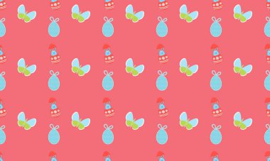 Farklı aksesuarlara sahip renkli arkaplan