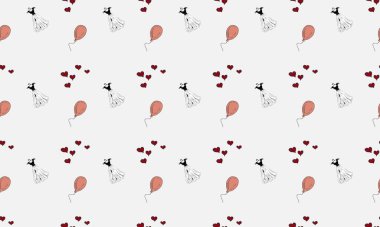 Farklı aksesuarlara sahip renkli arkaplan