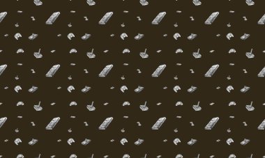 Farklı aksesuarlara sahip renkli arkaplan