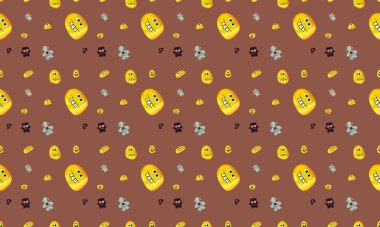 Farklı aksesuarlara sahip renkli arkaplan