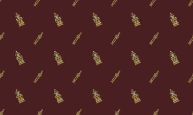 Farklı aksesuarlara sahip renkli arkaplan