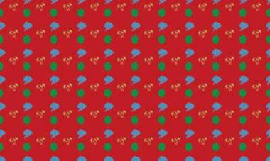 Farklı aksesuarlara sahip renkli arkaplan