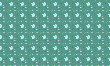 Farklı aksesuarlara sahip renkli arkaplan