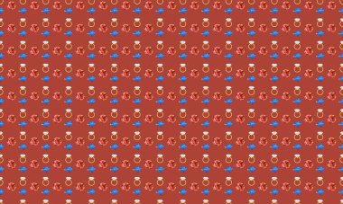 Farklı aksesuarlara sahip renkli arkaplan