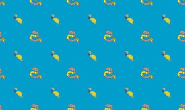 Farklı aksesuarlara sahip renkli arkaplan