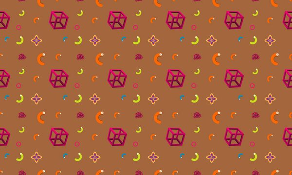 Colored background with different accessories