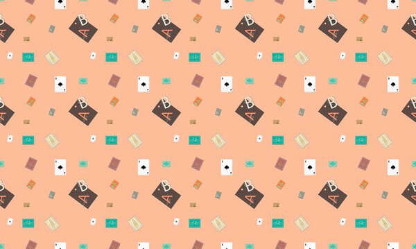 Colored background with different accessories