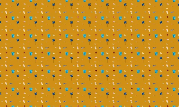 Farklı aksesuarlara sahip renkli arkaplan