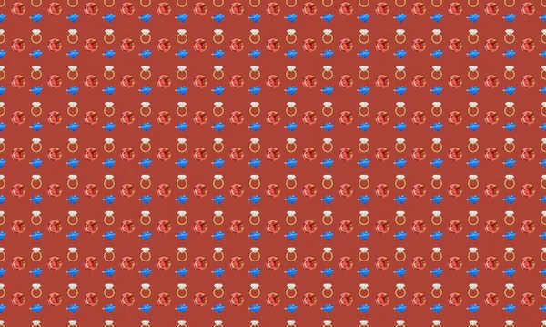 Farklı aksesuarlara sahip renkli arkaplan