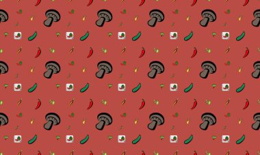 Farklı aksesuarlara sahip renkli arkaplan