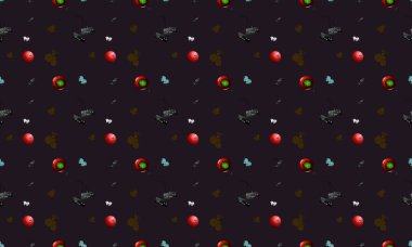 Farklı aksesuarlara sahip renkli arkaplan