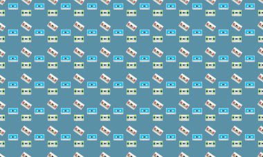 Farklı aksesuarlara sahip renkli arkaplan