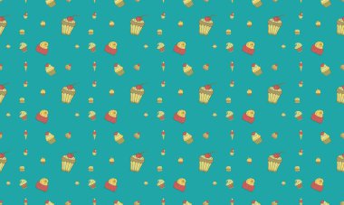 Farklı aksesuarlara sahip renkli arkaplan