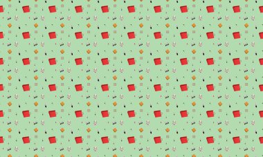 Farklı aksesuarlara sahip renkli arkaplan