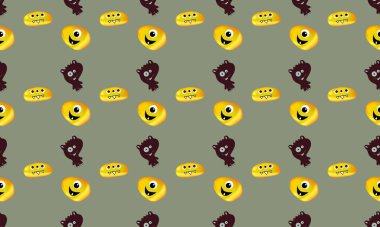 Farklı aksesuarlara sahip renkli arkaplan