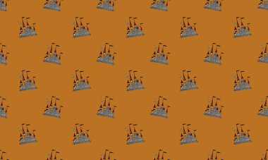 Farklı aksesuarlara sahip renkli arkaplan