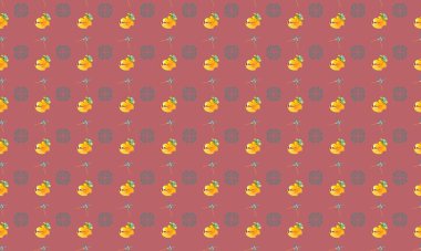 Farklı aksesuarlara sahip renkli arkaplan