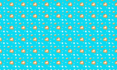 Farklı aksesuarlara sahip renkli arkaplan