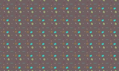 Farklı aksesuarlara sahip renkli arkaplan