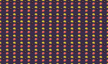 Farklı aksesuarlara sahip renkli arkaplan