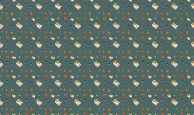 Farklı aksesuarlara sahip renkli arkaplan