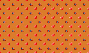 Farklı aksesuarlara sahip renkli arkaplan