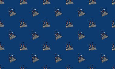 Farklı aksesuarlara sahip renkli arkaplan