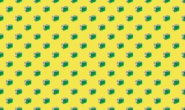 Farklı aksesuarlara sahip renkli arkaplan