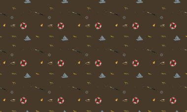 Farklı aksesuarlara sahip renkli arkaplan